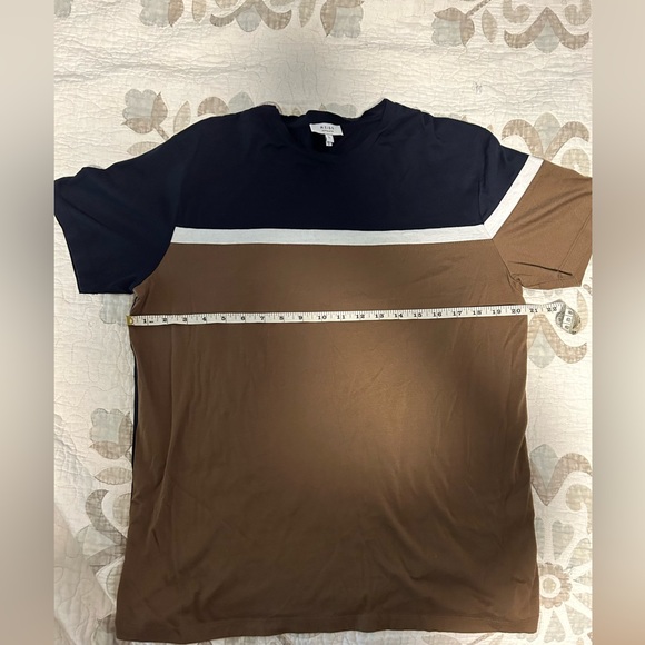 Reiss Mercerized Cotton Colorblocked Crewneck Tee - Picture 3 of 5